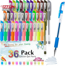 Aen Art Glitter Gel Pens for Adult Coloring Books, 36 Colors Gel Marker Set Colo