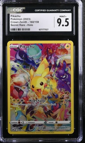 Pokémon 2023 Pikachu SR-Holo Crown Zenith #160 CGC 9.5