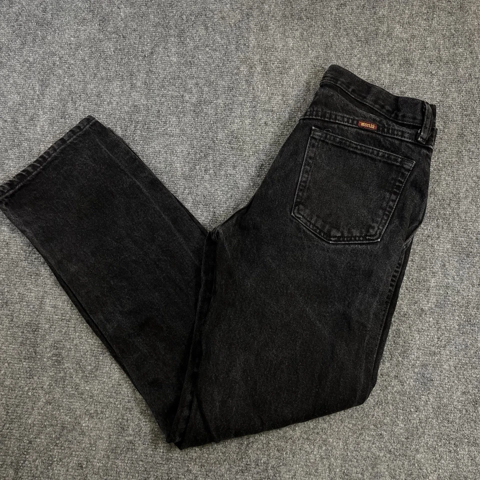Pantalones de mezclilla Rustler para hombre 30x30 negros vintage años 90 grunge calce recto ropa de calle Foto 3 de 4