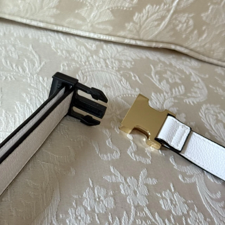 Victoria’s Secret Leather Gold Studded White Belt Bag Fanny Pack With Tassel - Image 4 of 4