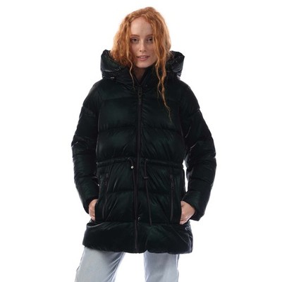 Damen DKNY Reißverschluss vorne Kordelzug gefütterte Jacke in Grün