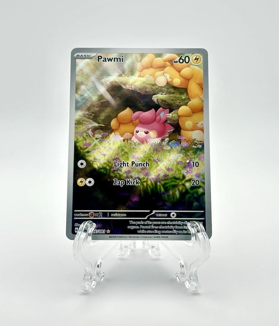 Pawmi 226/091 Illustration Rare Paldean Fates NM Pokemon Card