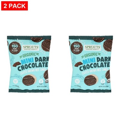 2 Pack - Sprouts Organic Mini Dark Chocolate Coated Rice Cakes 2.12 oz