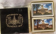VINTAGE 60s University of IOWA Double Deck Redislip Playing Cards SEALED in Box