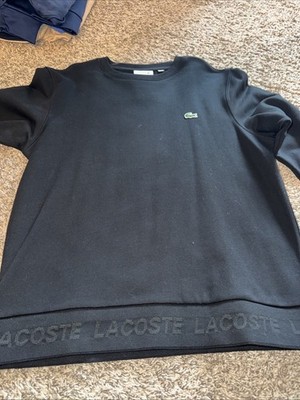 Lacoste Crewneck Long Sleeve Sweatshirt Cotton Black - New W Tags