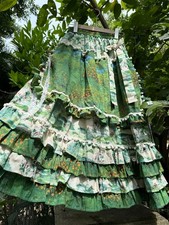 Floral Multi-layer Cake Skirt High-waisted Women Large-flare Fairy Puffy Dresses