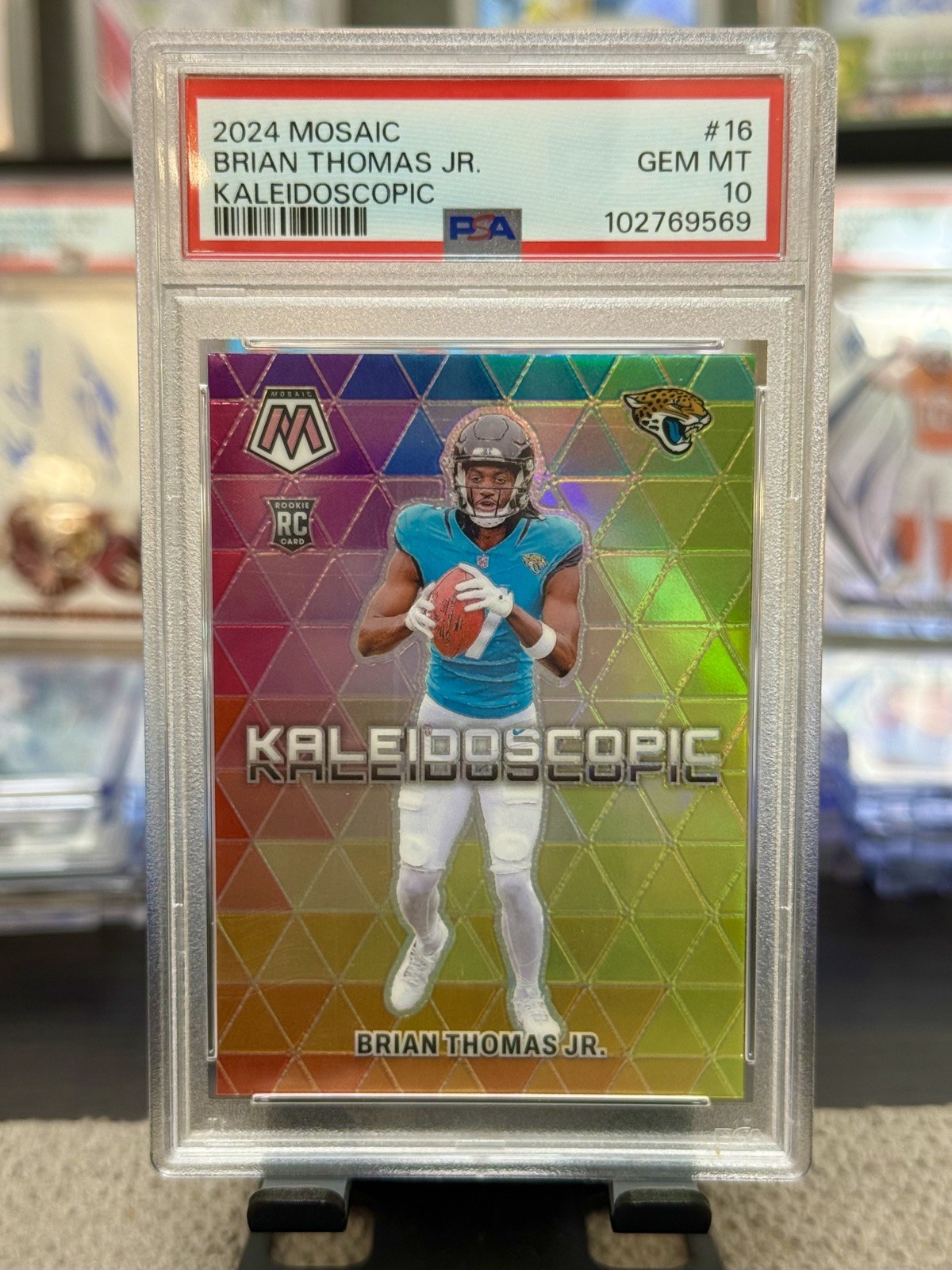 2024 Panini Mosaic Brian Thomas Jr Rookie Kaleidoscopic #16 PSA 10 Case Hit!!