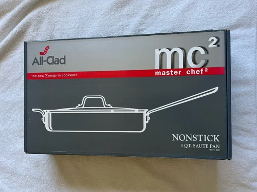 All-Clad NEW Metal Crafters Master MC2 Chef Sauté Pan 3 Qt With Lid Made USA