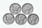 High Grade Lot 1939 1935 1938 1935 1939 Mercury Dime Collection *295