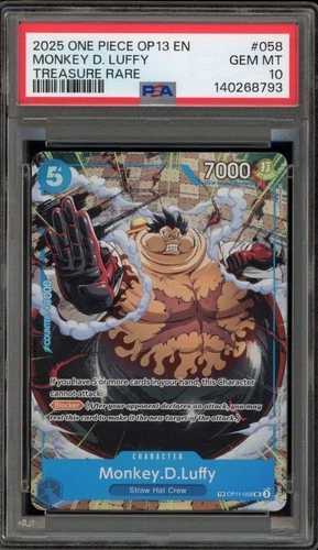 One Piece CCG Monkey.D.Luffy Treasure Rare OP11-058 PSA 10 Gem Mint