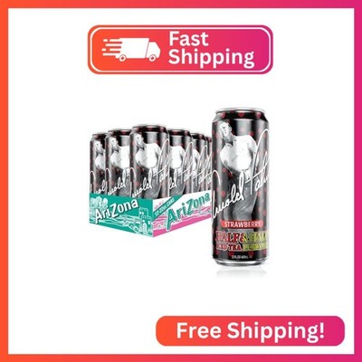 AriZona Arnold Palmer Strawberry - Half & Half, Big Can, 22 Fl Oz (12 Pack)