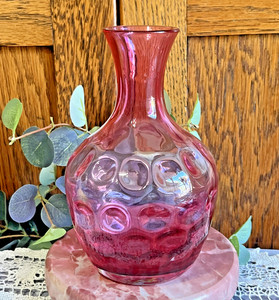 Fenton Cranberry Coin Dot Vase | eBay