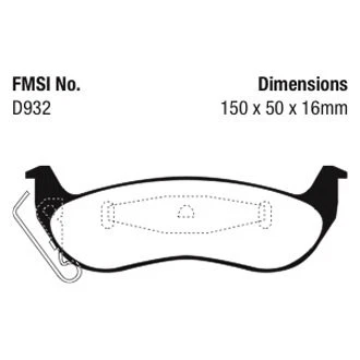 For Lincoln Town Car 03-11 EBC Greenstuff 2000 Series Sport Rear Brake Pads Foto 2 de 3