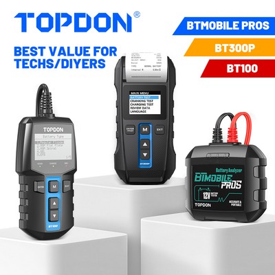 DIYTOPDON BT100 BT300P&BTMobile PROS Muti-function Car Battery Analyzers Printer