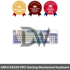 ABKO K8200 PRO Sky Blue Ice Cube Keycap Gaming Mechanical Keyboard Click 