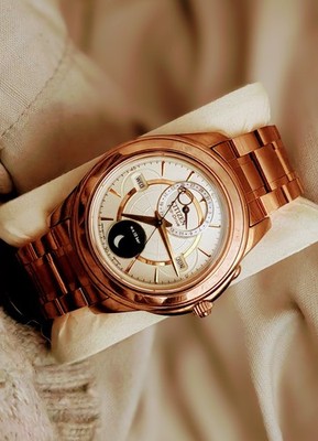 Citizen Eco-Drive Triple Calendar Moonphase Watch In OG Box With Purchase Stamp