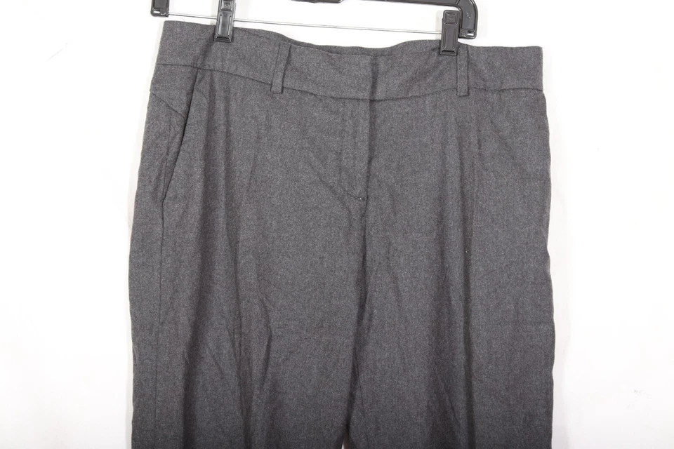 Calça feminina Piazza Sempione Kim 48 tamanho 10 cinza lã virgem flanela - Imagem 3 de 4