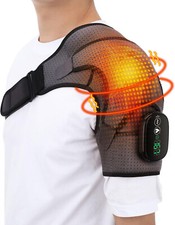 Electric Heated Shoulder Massager Brace w/ Vibration Therapy Joint Pain Relief