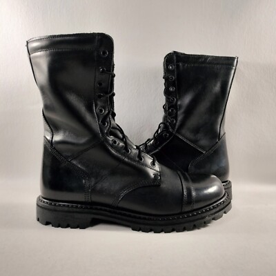 Rocky 2090 Black Leather Paraboot Military Combat Heavy Duty Boots