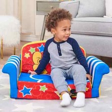 MARSHMALLOW Furniture Kids Sofa, 2-in-1 Flip Open Foam Couch and Bed Mickey ...