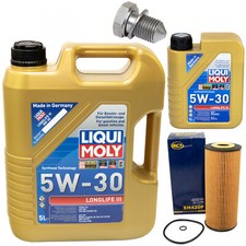 Motoröl Set 5W-30 6 Liter + Ölfilter SH 420 P + Schraube für Seat Leon 2.8 Cupra