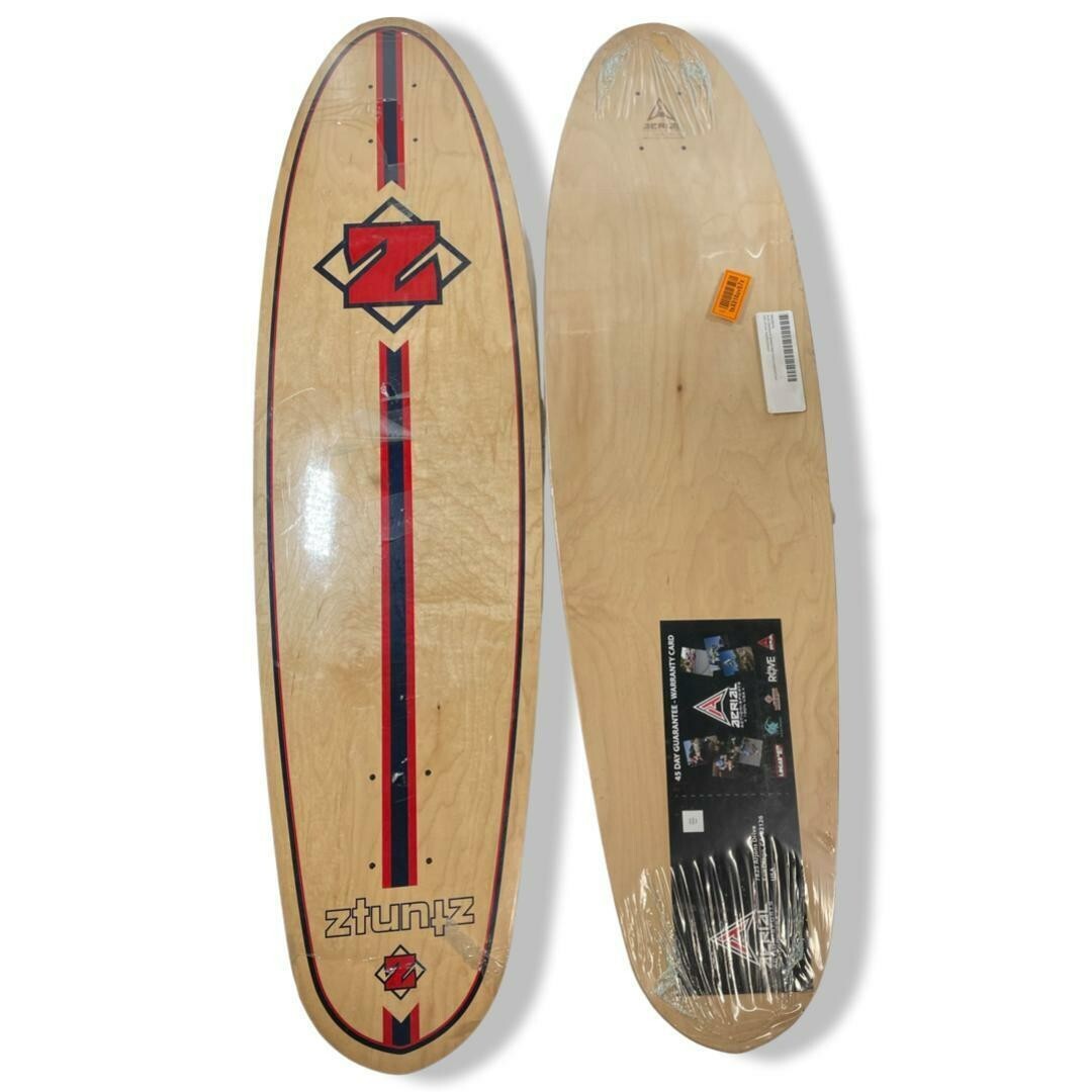 Ztuntz Skateboards Sidewalk Rider Pinline Longboard Deck Red/Blue/Natural