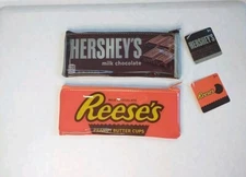 2 Pack  Reese’s  Hersheys Vinyl Zipper Pencil Case Make-Up Bags  Candy NEW