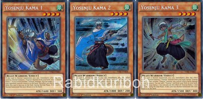 Yugioh Yosenju Kama 1 + 2 + 3 Secret Rare - THSF-EN003 EN004 EN005