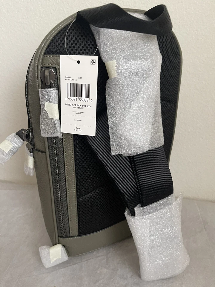 NWT COACH CA348 Metropolitan Leather Sling Bag Army Green (NORDSTROM EXCLUSIVE) - Image 4 of 4