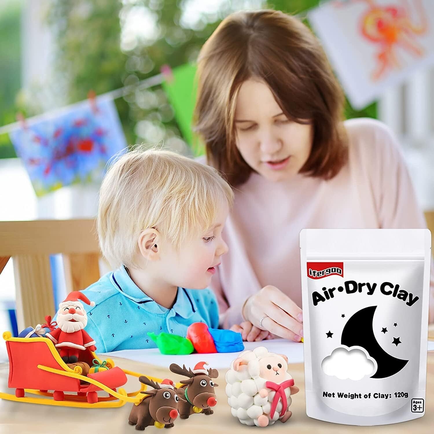 Non-Toxic White Air Dry Clay - Perfect Crafting Material for Kids' Imagination