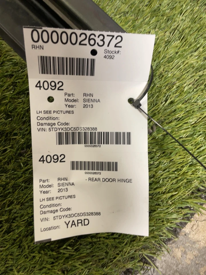 ✅ Toyota Sienna 2013 bisagra de puerta trasera izquierda izquierda izquierda PN:68303-08040 OEM Foto 3 de 3