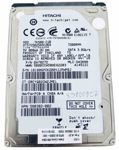 Hitachi Travelstar 7K500-250 250GB 7200rpm SATA 3.0Gb/s HTS725025A9A364 0A78272