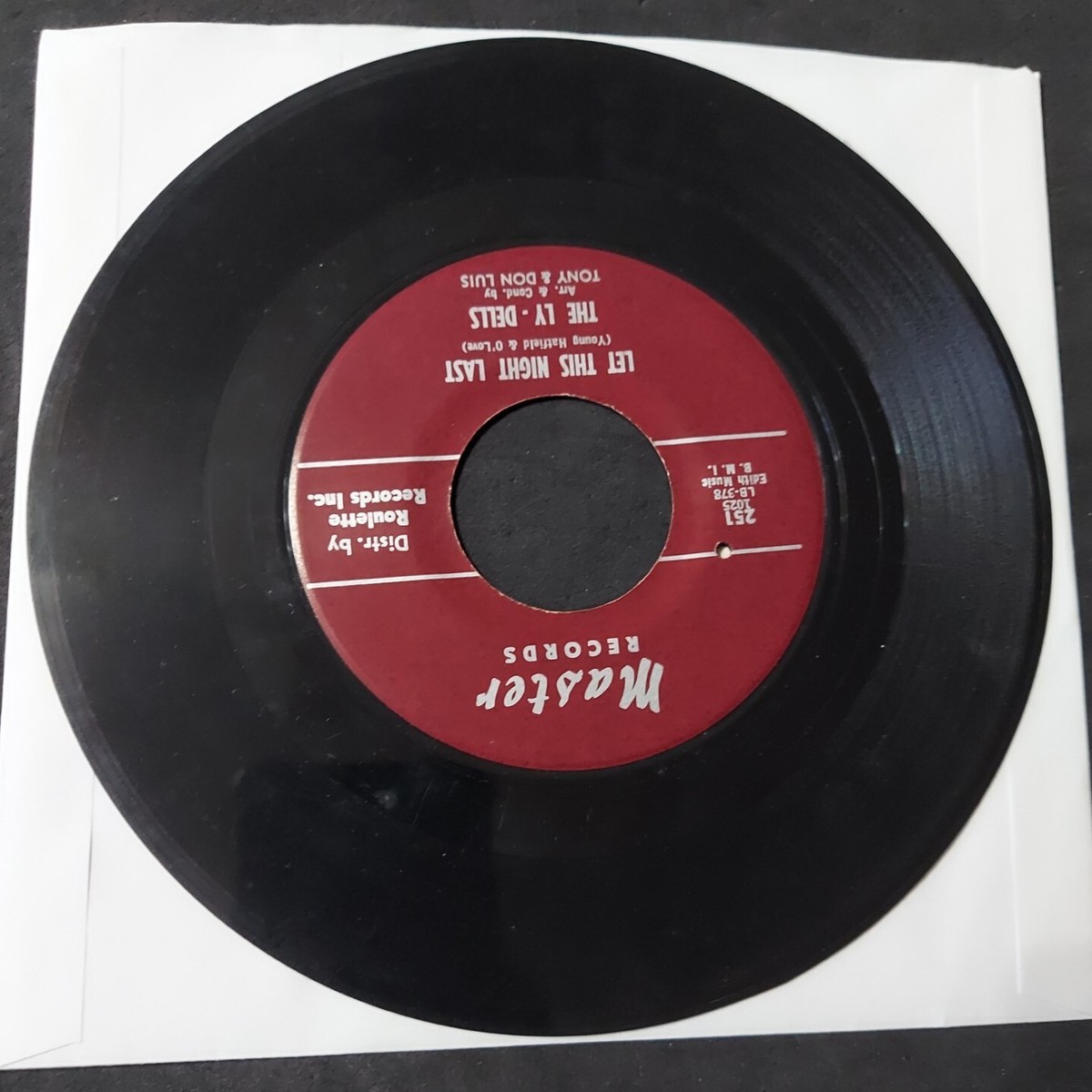 The Ly-Dells 45rpm Wizard of Love / Let This Night Last Master