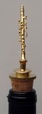 Clarinet replica gold plated handmade collectible tabletop 3.625" Bottle stopper