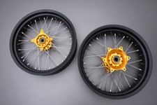 Spoked Supermoto Front+ Rear Wheels Rims For SUZUKI DRZ 400/SM WVB8 2005-24 17"