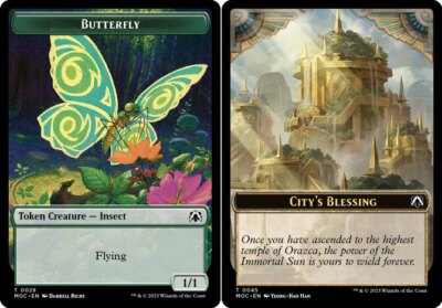 蝶 butterfly token minagishi jun mtg MTG-1x-Near Mint, English-Butterfly // City's Blessing