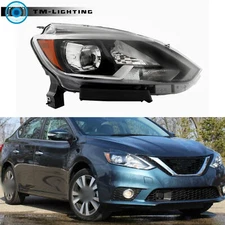 Headlight Right For 2016-2018-2019 Nissan Sentra SL/SR LED Black Headlamp W/DRL