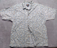Route 66 Original Floral Leaf Print Short Sleeve Button Up Hawaiian Shirt Large