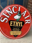 Vintage Style Sinclair Ethyl Dino Gasoline Oil  Metal Heavy Sign