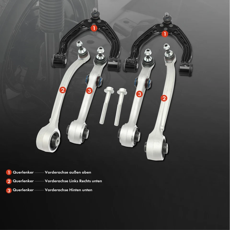 6x Kit Bras de Suspension Avant à Gauche Droite pour Tesla Modèle S 5YJS 60-100 - Photo 3/4
