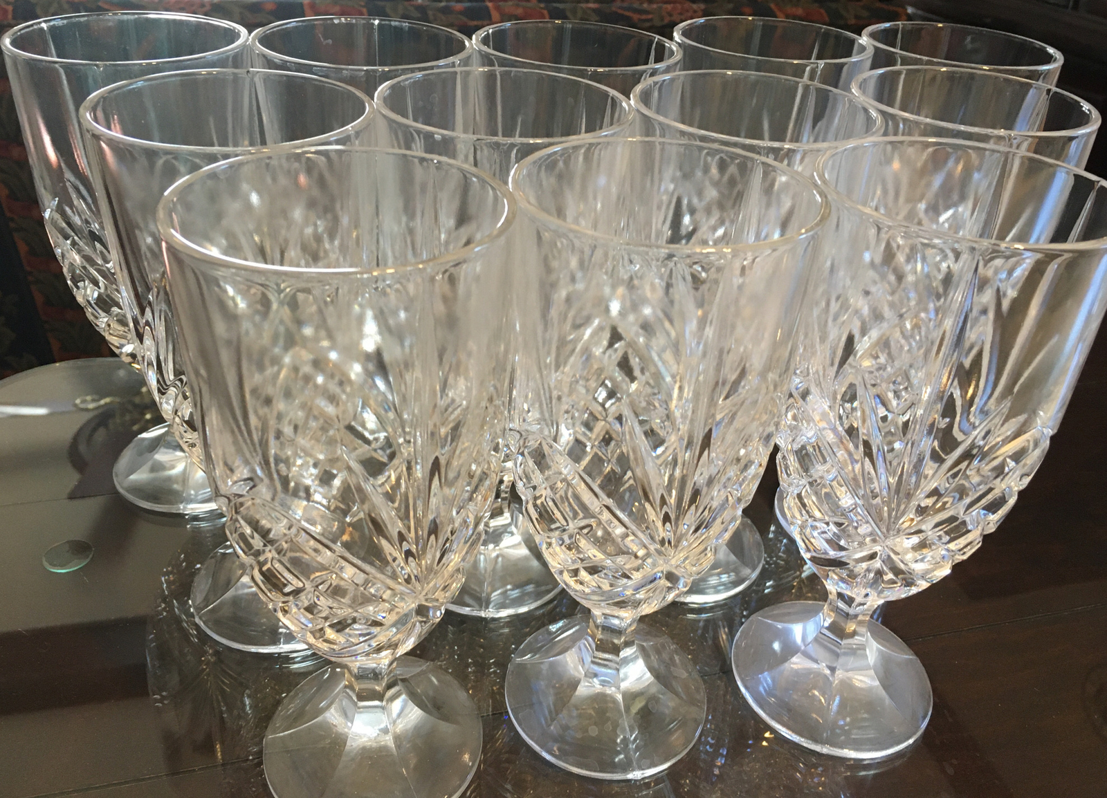 Lead Crystal Shannon DUBLIN Footed 12 Pc Water Goblets Godinger