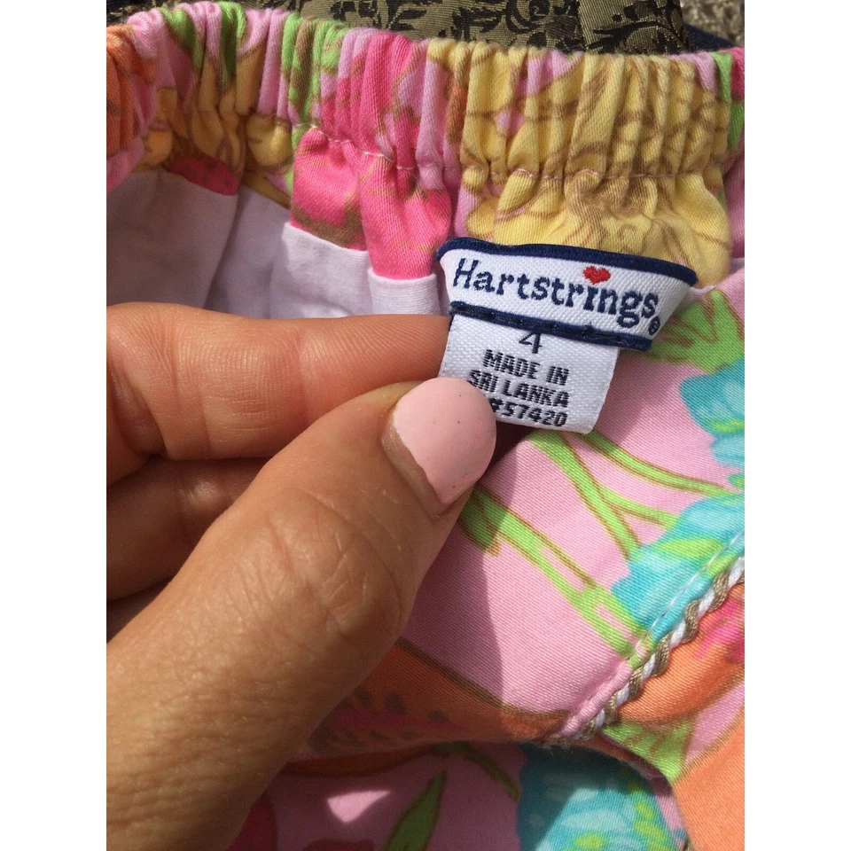 Hartstrings skater skirt girls 4 full lined pink cotton butterfly flower kids - Image 2 of 4