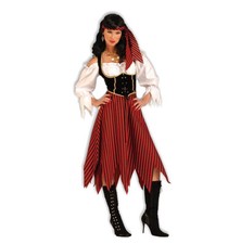Caribbean Pirate Maiden Costume Adult Wench Women 6-14 Halloween Dress Bandana