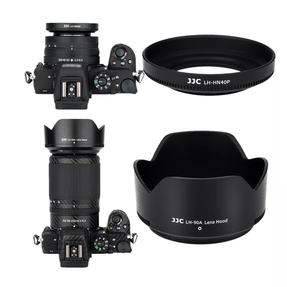 1+1 Lens Hood fr Nikon Z50 16-50mm & 50-250mm Dual Lens Kit Replace HN-40  HB-90A