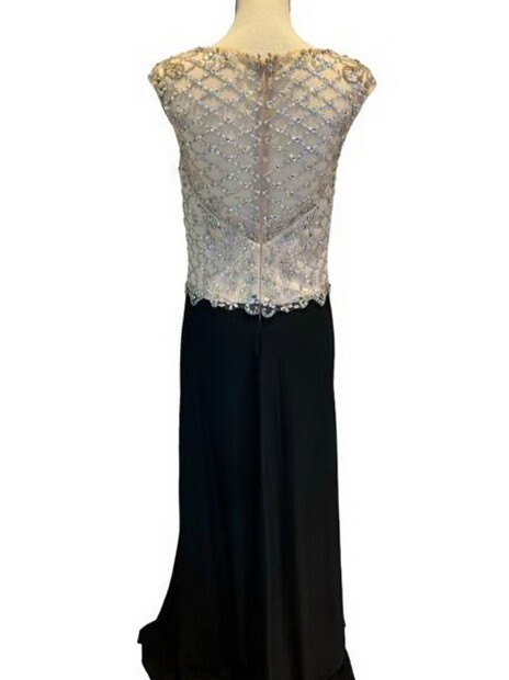 Black Nude Beaded Rhinestone Illusion Gown Size 10 $299 | eBay