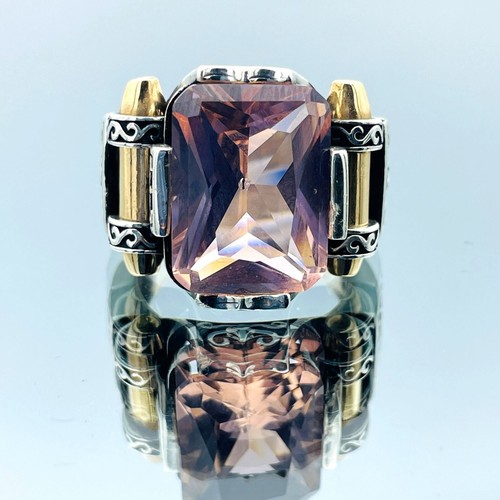 Herren simulierter Morganit Pink 925 Sterlingsilber Ring handgefertigt authentisches Geschenk - Bild 3 von 9