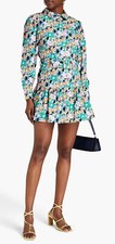 Walter Baker Tara Gathered Floral Print Cotton Mini Shirt Dress Small NWT 268