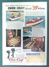 Original 1950 Chris Craft Boat Ad HOW TO OWN A CHRIS CRAFT FOR $39 TO $148