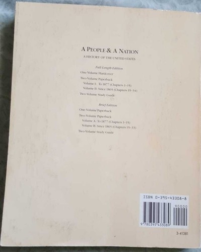 A People and a Nation Paul A. Escott; William M. Tuttle; Howard P. Chudacoff; Da - Picture 2 of 2