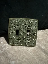 Hall Mack Raised 3D Double Toggle Switch Plate Pewter